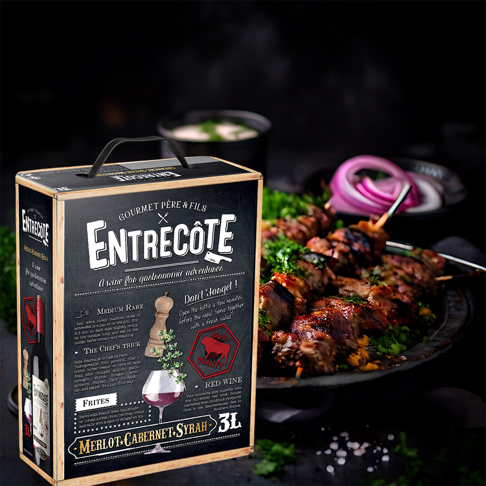 Entrecôte Merlot Cabernet Syrah, halbtrocken, 2024, Bag-in-Box, 3,0l
