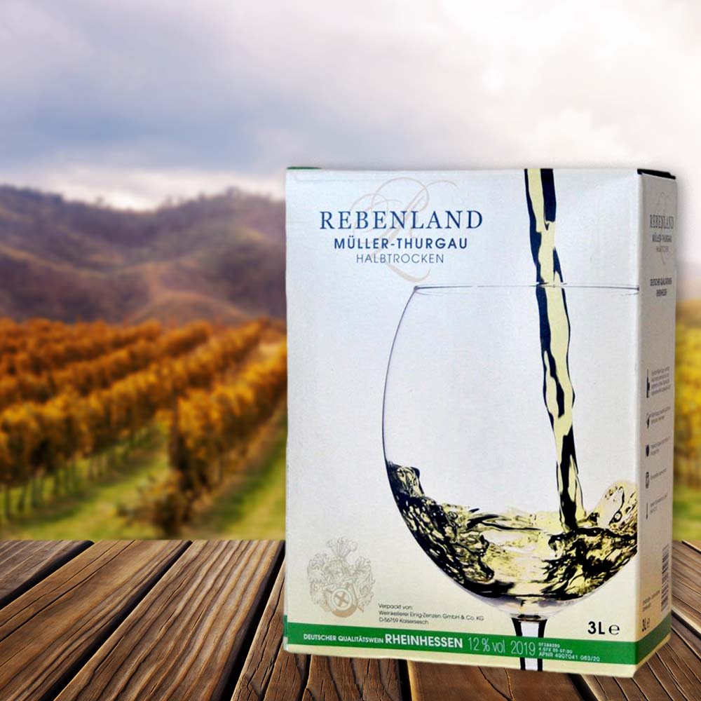 Rebenland Müller-Thurgau, halbtrocken, 2022, 3 Liter Bag-in-Box