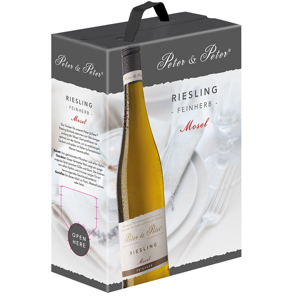 Peter & Peter Riesling QbA, feinherb, 2023, Bag-in-Box, 3,0l