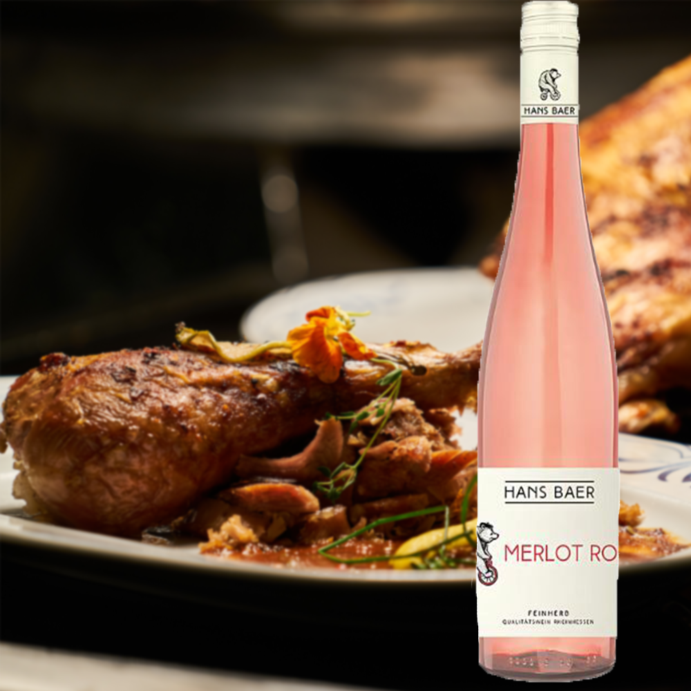 Hans Baer Merlot Rosé QbA, feinherb, 2023, 0,75l