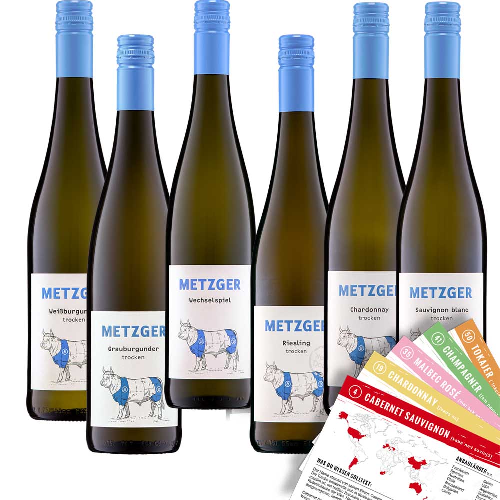 Weingut Metzger Probierpaket (6  x 0,75l) + VINOX Winecards