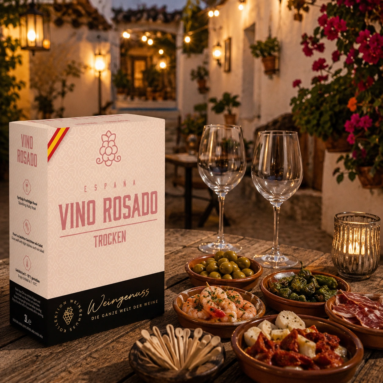 Wein-Genuss Vino Rosado, trocken, Bag-in-Box, 3,0l