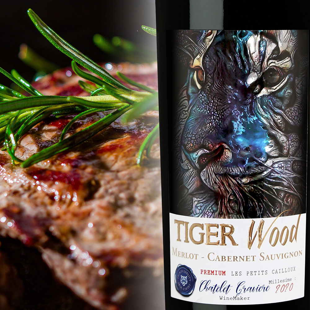 Tiger Wood Merlot-Cabernet Sauvignon, halbtrocken, 2022, 0,75l