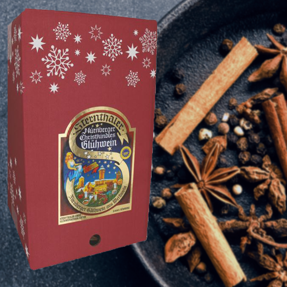 Sternthaler Nürnberger Christkindles Glühwein Weiß Bag-in-Box + VINOX Winecards, 10l