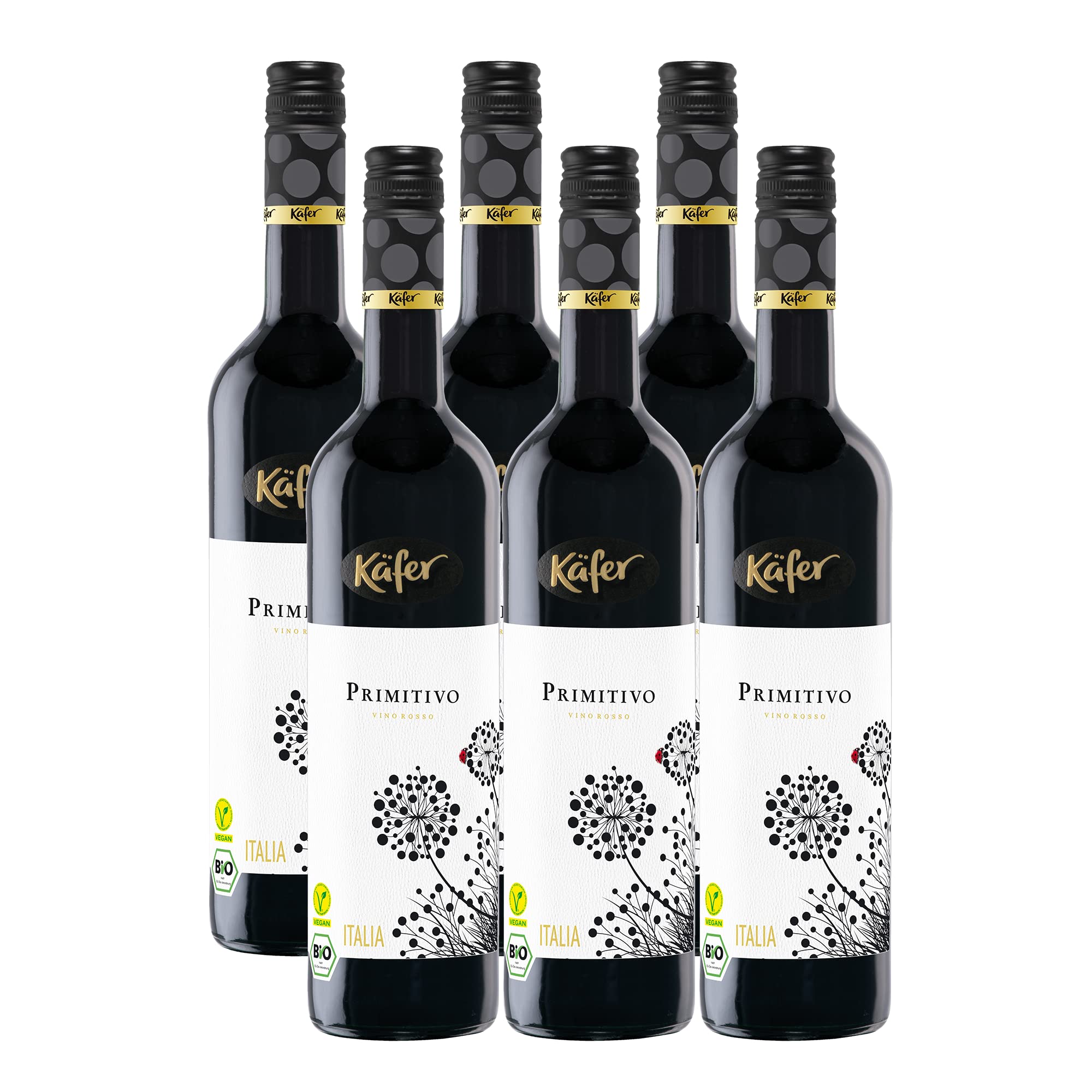 Käfer Bio Primitivo Puglia IGP, 2021, sortenreines Weinpaket (6x0,75l)