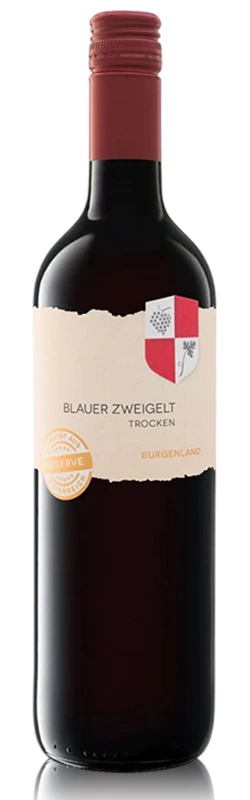 Aichenberg Blauer Zweigelt Wappenserie Einzelflasche freigestellt vor weißem Hintergrund