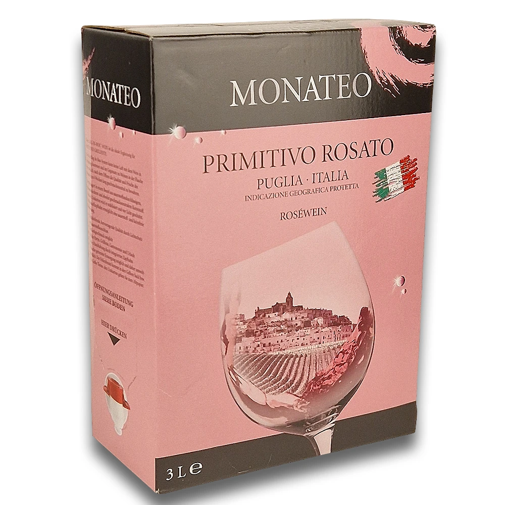 Monateo Primitivo Puglia Rosato, trocken, 2025, Bag-in-Box, 3,0l