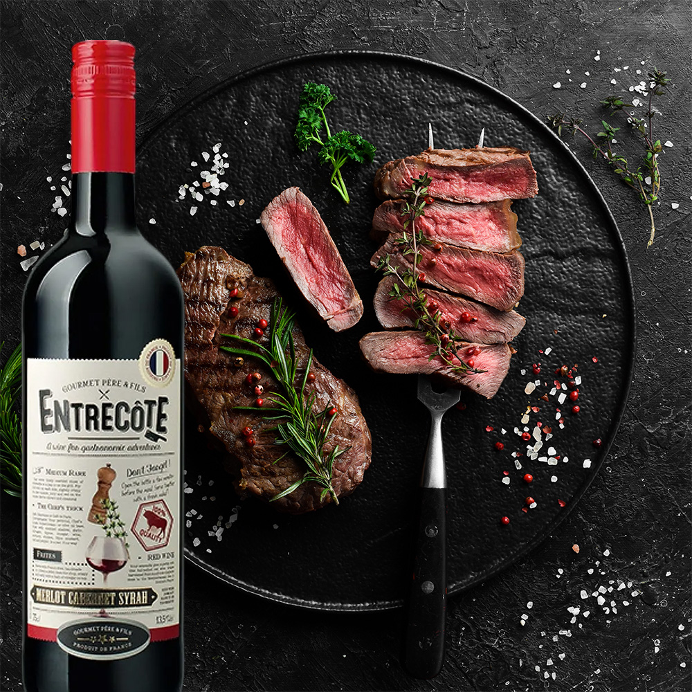Entrecôte Merlot Cabernet Syrah, halbtrocken, 2024, 0,75l