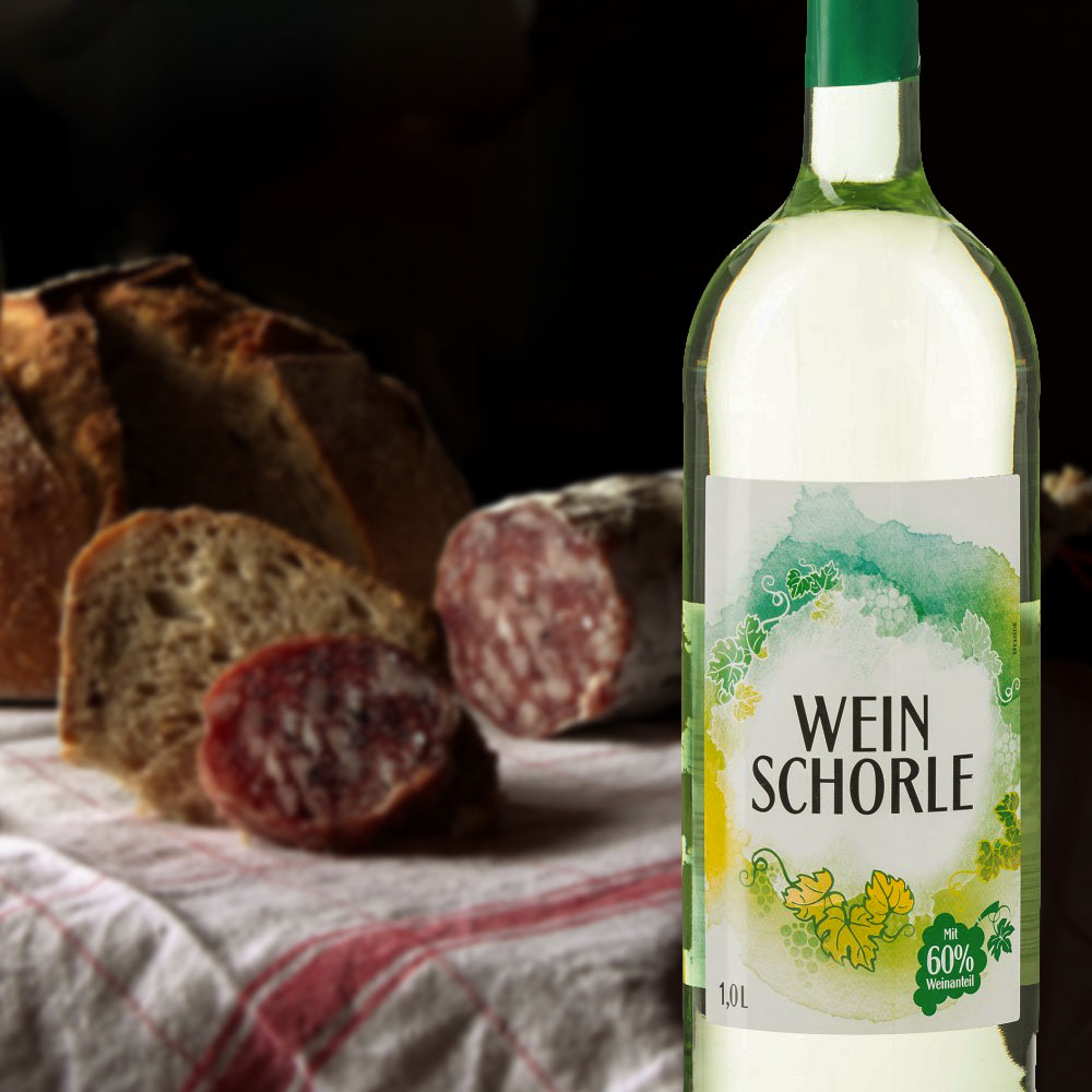 Weinschorle Weiß, weinhaltiges Getränk, 1,0l