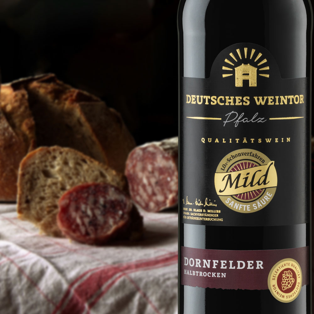 Deutsches Weintor Dornfelder Edition Mild, halbtrocken, 2022, 0,75l