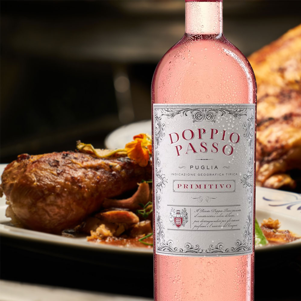 Doppio Passo Primitivo Rosato Puglia, halbtrocken, 2023, 0,75l