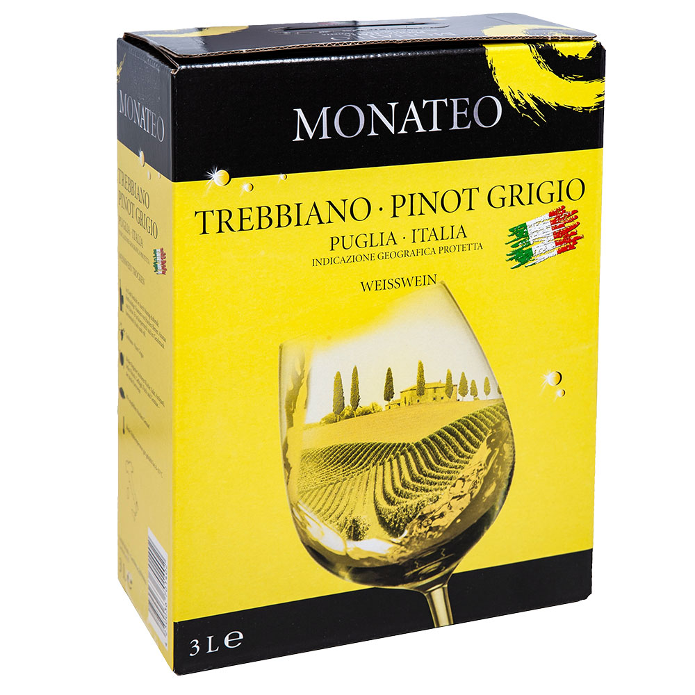 Monateo Trebbiano Pinot Grigio, trocken, 2023, Bag-in-Box, 3,0l