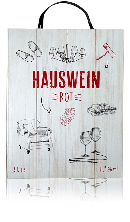 Hauswein Rot, halbtrocken, Bag-in-Box, 3,0l