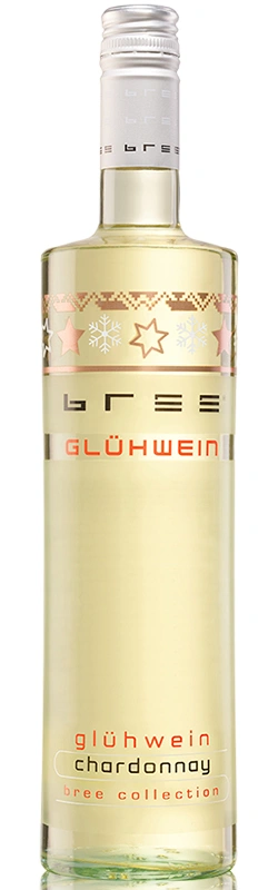 Bree Glühwein Chardonnay Einzelflasche freigestellt vor weißem Hintergrund