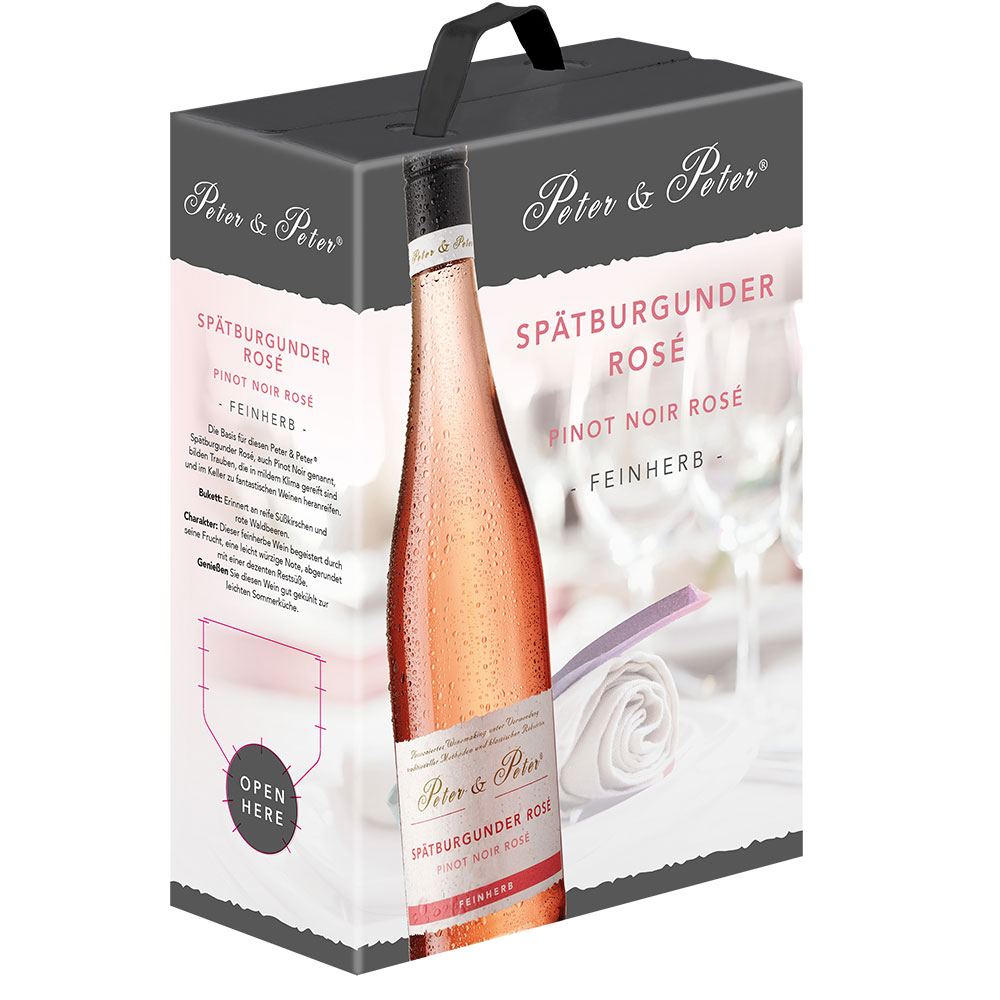 Peter & Peter Spätburgunder Rosé QbA, feinherb, 2022, Bag-in-Box, 3,0l