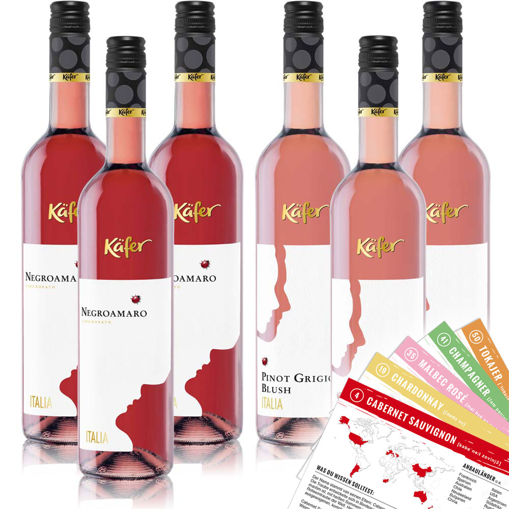 Käfer Rosé Probierpaket (6 x 0,75l) + VINOX Winecards