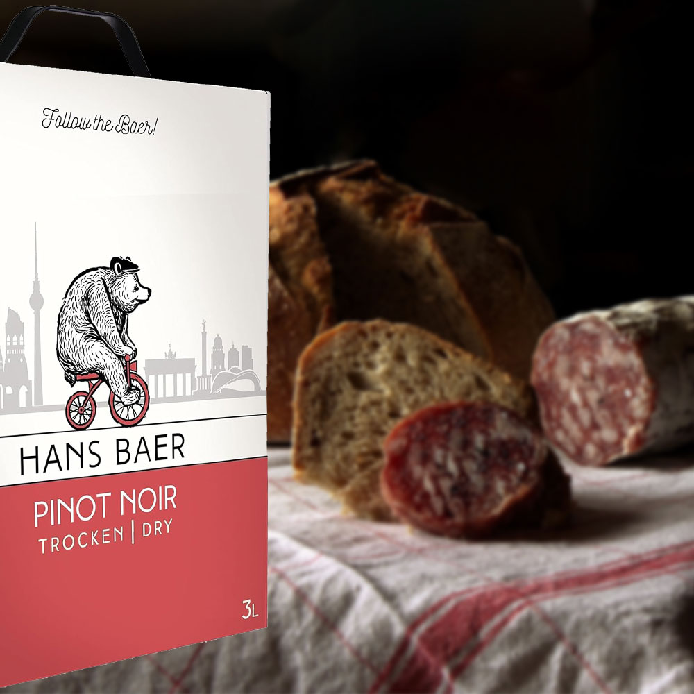 Hans Baer Pinot Noir, trocken, 3 Liter Bag-in-Box