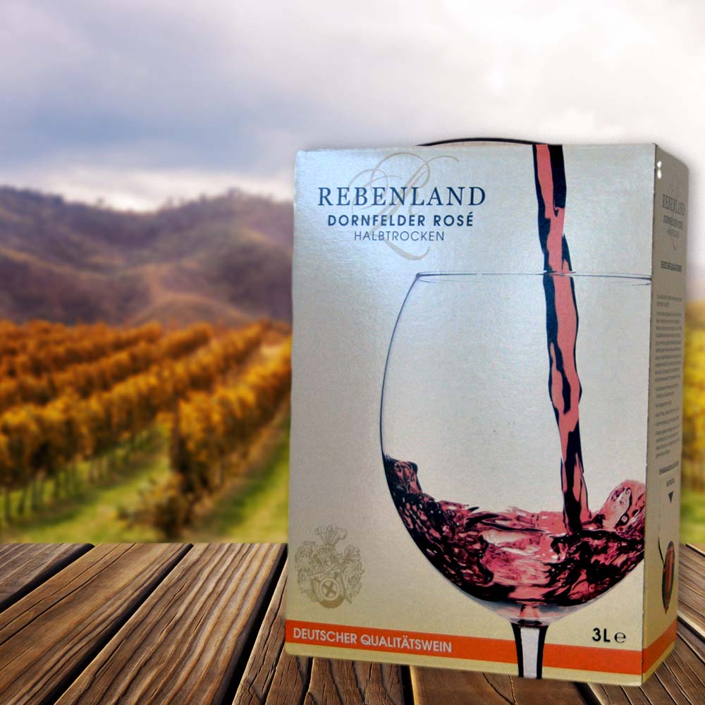 Rebenland Dornfelder Rosé, halbtrocken, 2022, 3 Liter Bag-in-Box