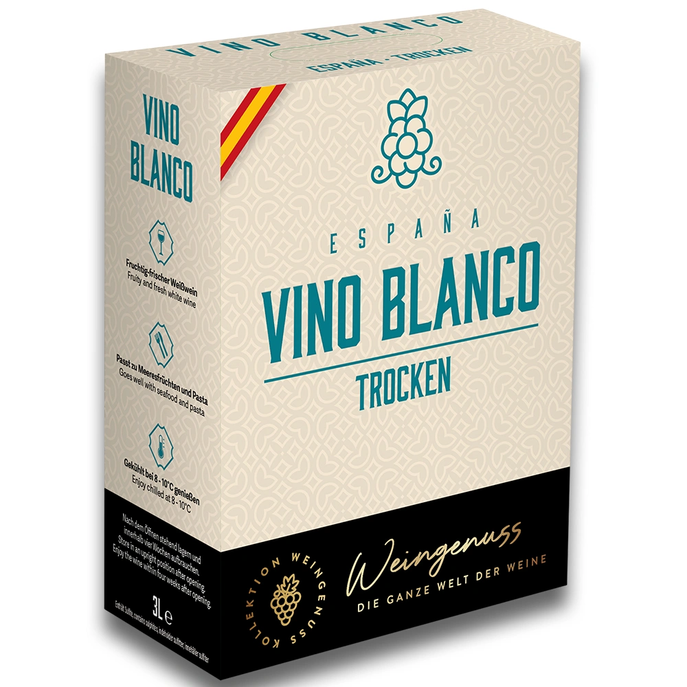Wein-Genuss Vino Blanco, trocken, Bag-in-Box, 3,0l