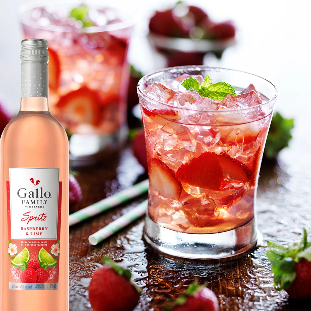 Gallo Spritz Raspberry & Lime, fruchtig, 0,75l