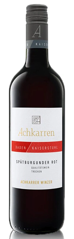 Einzelflasche Achkarren Spätburgunder ohne Hintergrund - deutscher Rotwein vom Kaiserstuhl