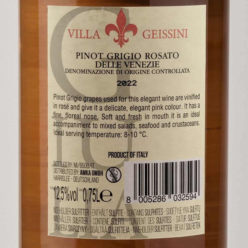 Villa Geissini GIULIA Pinot Grigio Rosato, trocken, 2022