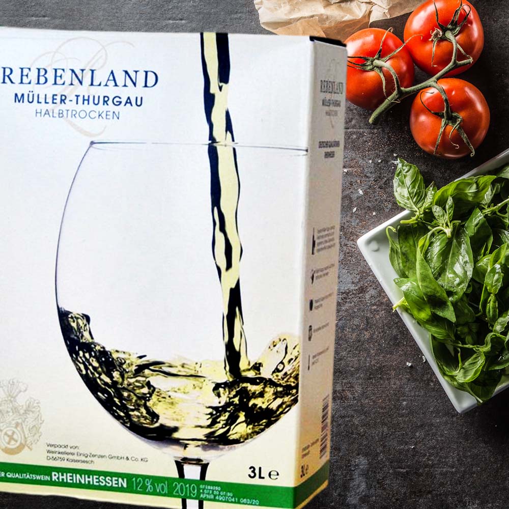 Rebenland Müller-Thurgau, halbtrocken, 2022, 3 Liter Bag-in-Box