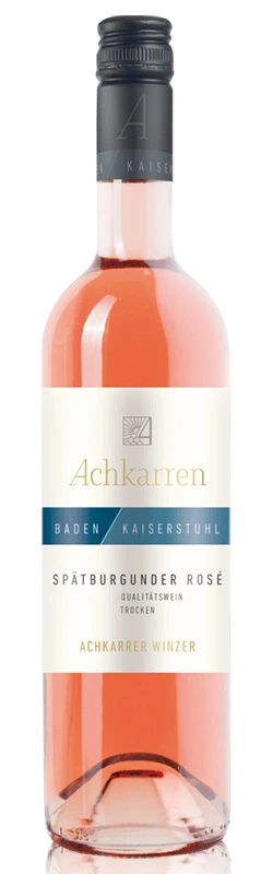 Einzelflasche Achkarren Spätburgunder Rosé ohne Hintergrund - deutscher Roséwein vom Kaiserstuhl