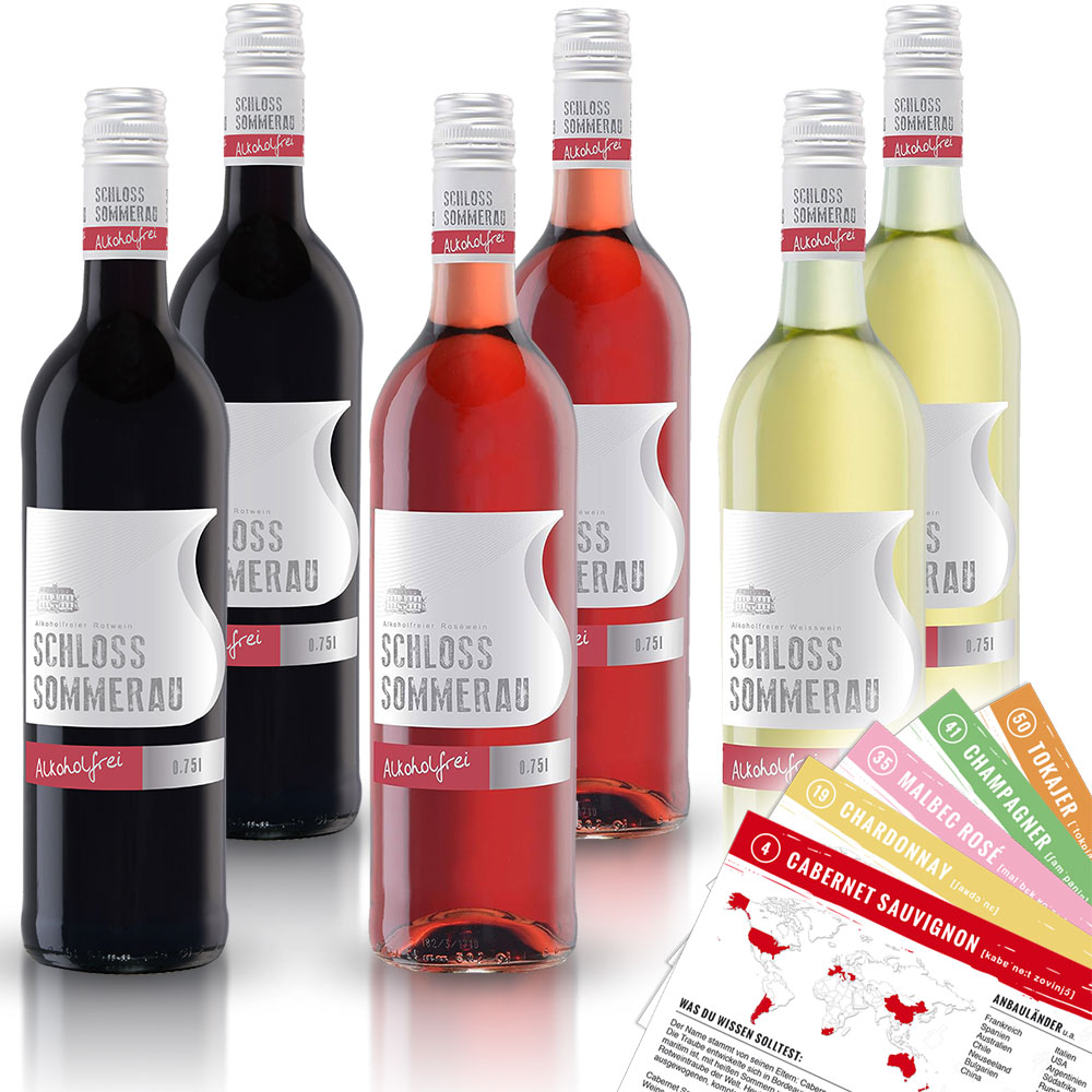 Schloss Sommerau Probierpaket (6 x 0,75l) + VINOX Winecards