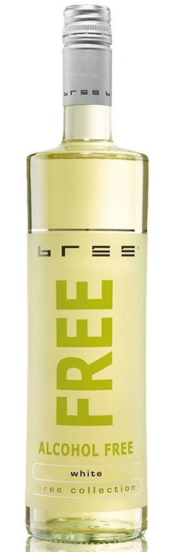 Bree Free Weiß alkoholfrei als hochwertige Produktaufnahme vor weißem Hintergrund mit klar sichtbarem Etikett und eleganter Flaschenansicht