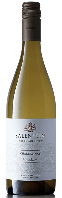 Bodegas Salentein Barrel Selection Chardonnay Flasche vor weißem, freigestelltem Hintergrund als Produktaufnahme