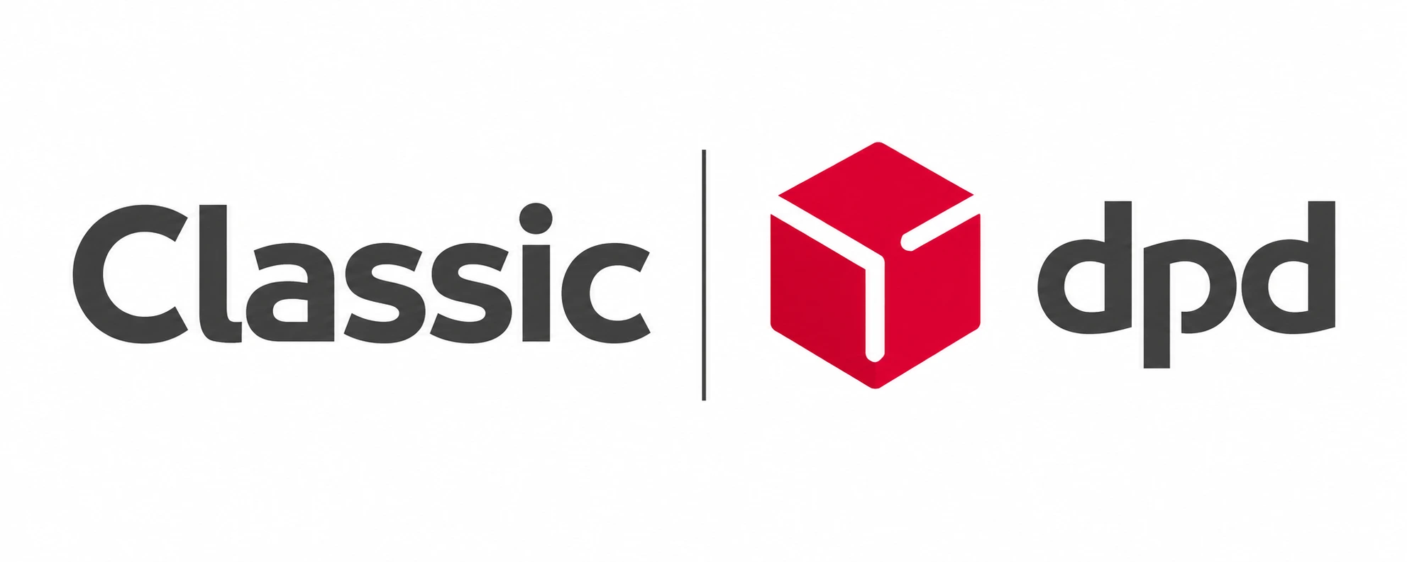 DPD Classic Logo mit DPD Schriftzug auf weißem Hintergrund