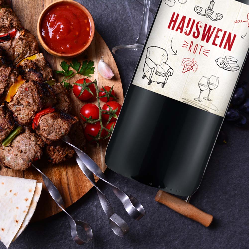 Hauswein Rot, halbtrocken, 1,0l