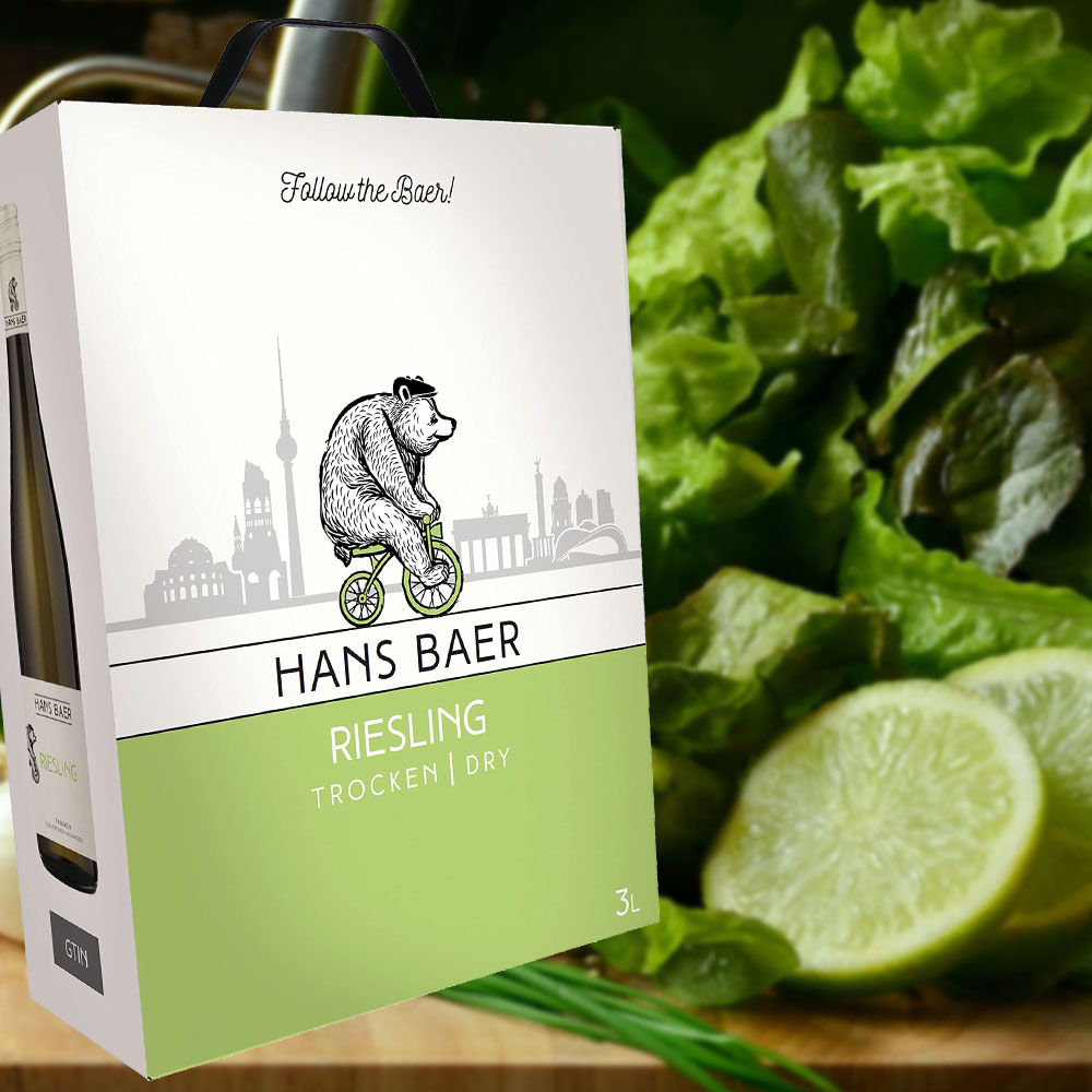 Hans Baer Riesling, trocken, 3 Liter Bag-in-Box