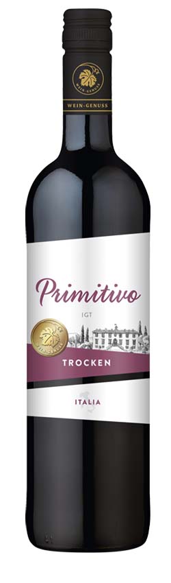 Wein-Genuss Primitivo Puglia IGT, trocken, 2021, 0,75l