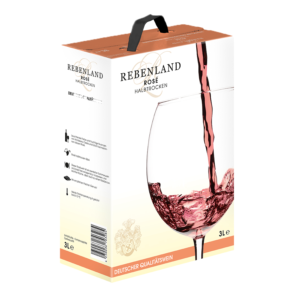 Rebenland Rosé, halbtrocken, 2024, 3 Liter Bag-in-Box