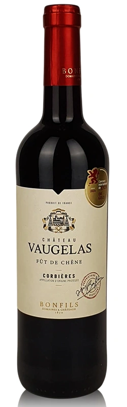 Bonfils Château Vaugelas Rotwein als Einzelflasche freigestellt vor weißem Hintergrund